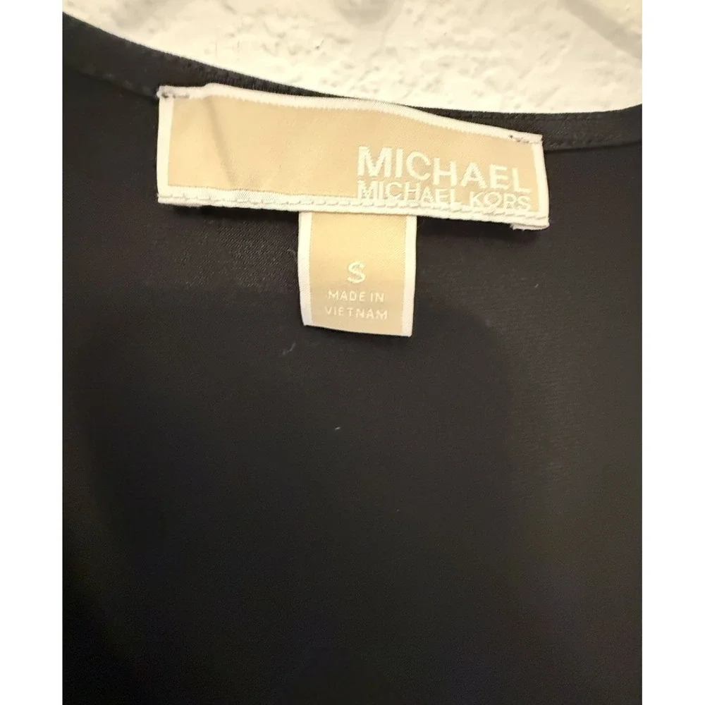 MICHAEL Michael Kors Dress‎ Womens SM Black Ruched Zipper Date Night Academia